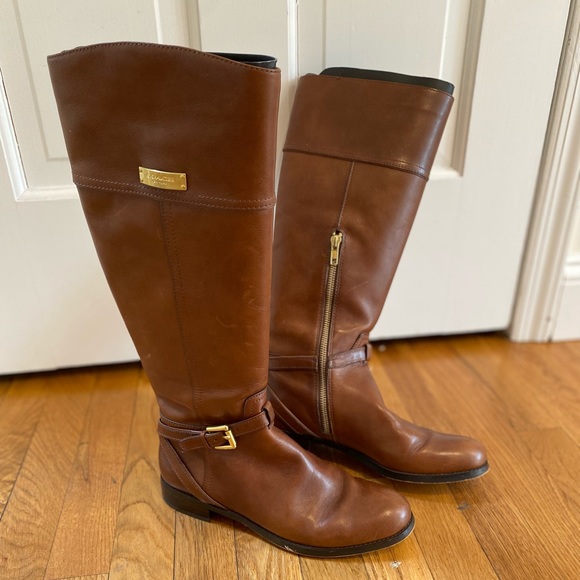 Coach Shoes Brown Walnut Leather Size 7 Knee High